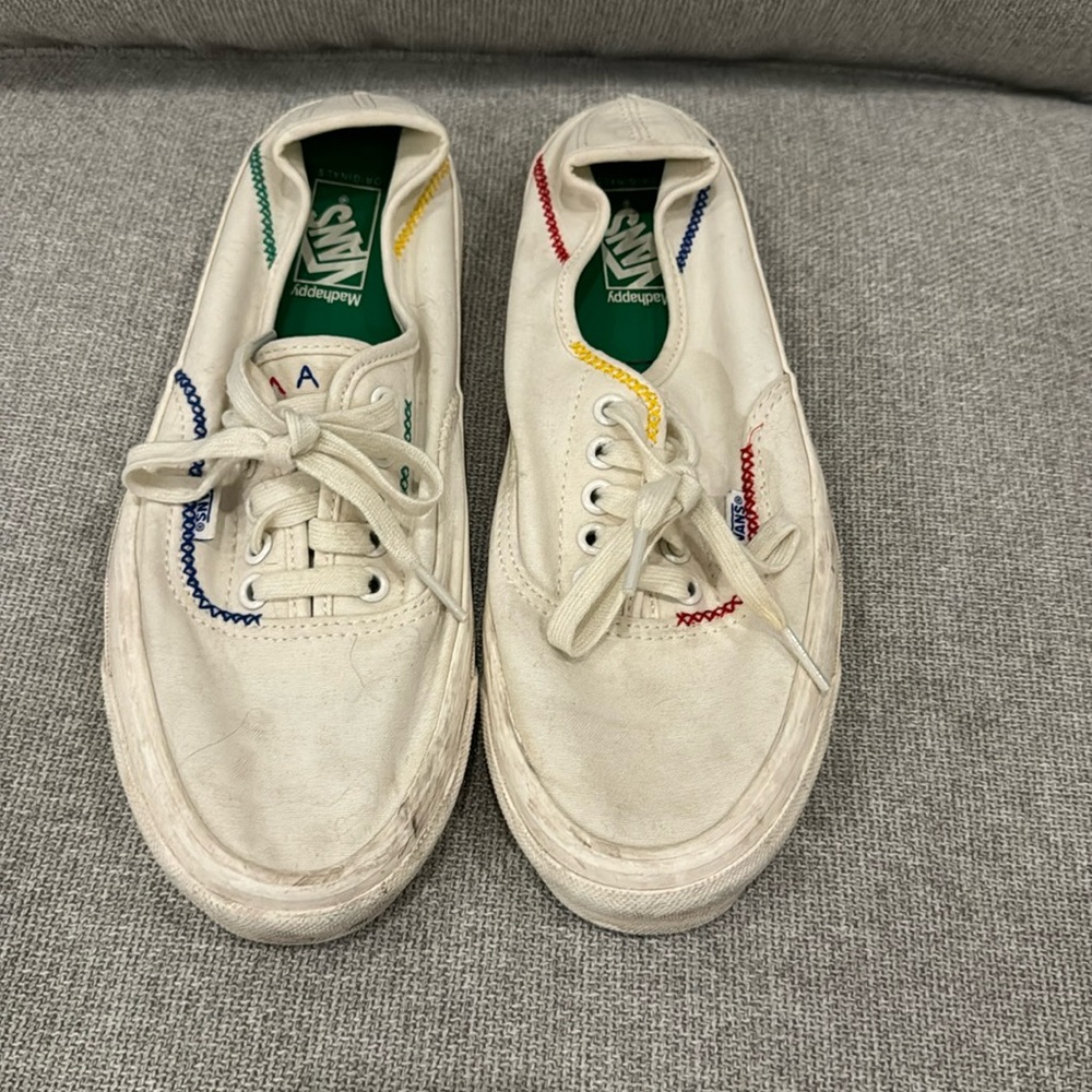 Mad Happy x Vans limited edition white canvas sneakers